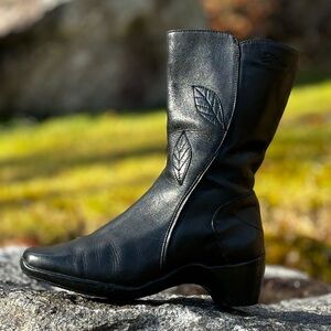 Aqua Collège Black Leather Waterproof Calf Boots